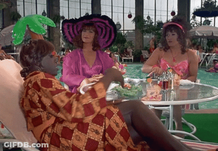 Chi Chi Rodriguez Vida Noxeema Beside Pool GIF