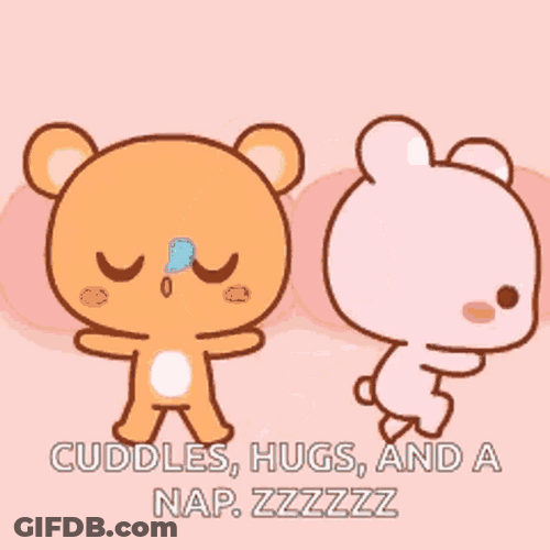 Chibi Anime Cuddling And Nap GIF