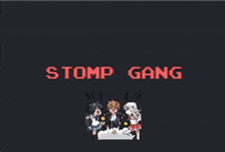 Chibi Anime Stomp Gang GIF