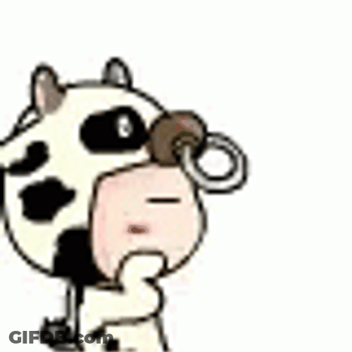 Chibi Cow Dancing Mascot GIF