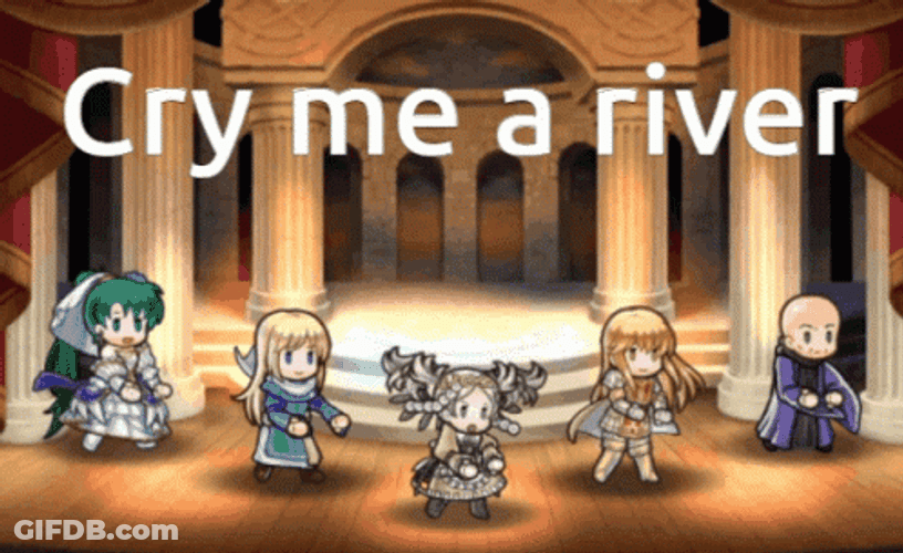 Chibi Game Characters Cry Me A River GIF