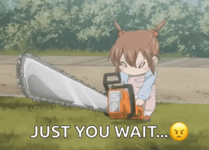 Chibi Girl Chainsaw Anime Rage GIF