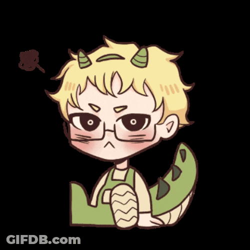 Chibi Grumpy Little Devil Boy GIF