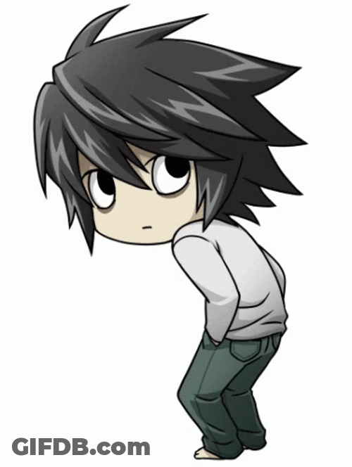 Chibi L Death Note Smiling GIF