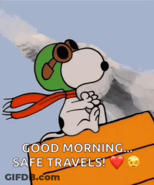 Chic Snoopy Safe Travels GIF