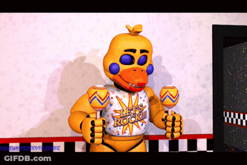 Chica From Five Nights At Freddy's Holding Maracas GIF