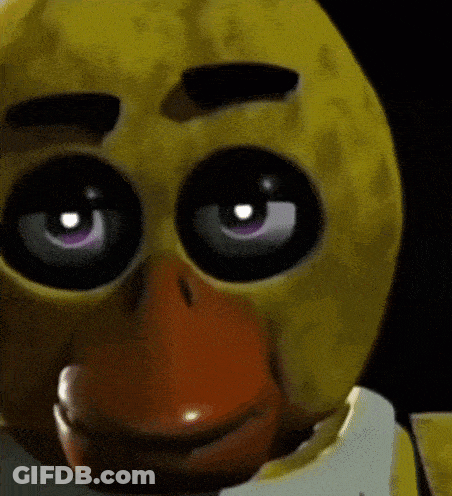 Chica The Chicken From Five Nights At Freddy 'S With Purple Eyes GIF