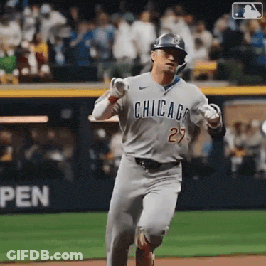Chicago Baseball Player Wearing Number 27 Running GIF