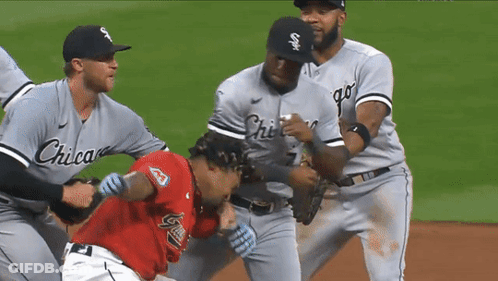 Chicago Baseball Players Fighting GIF