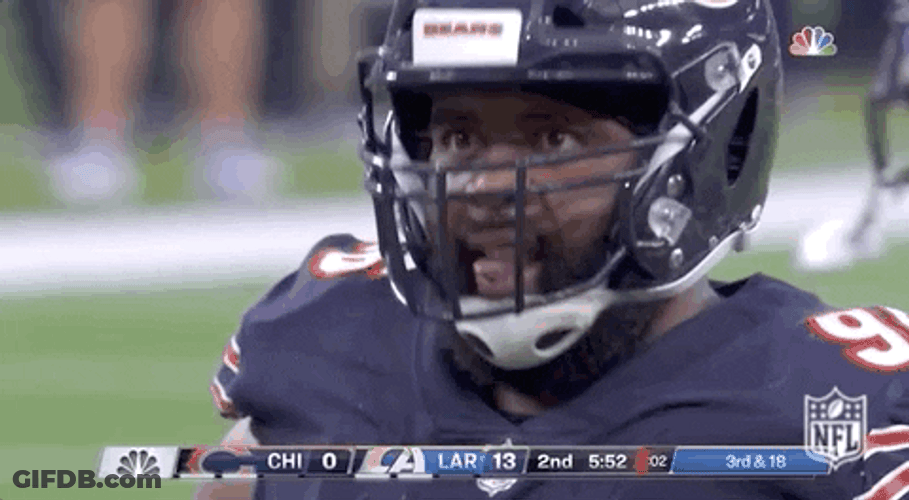 Chicago Bear Akiem Hicks Hyped Down GIF
