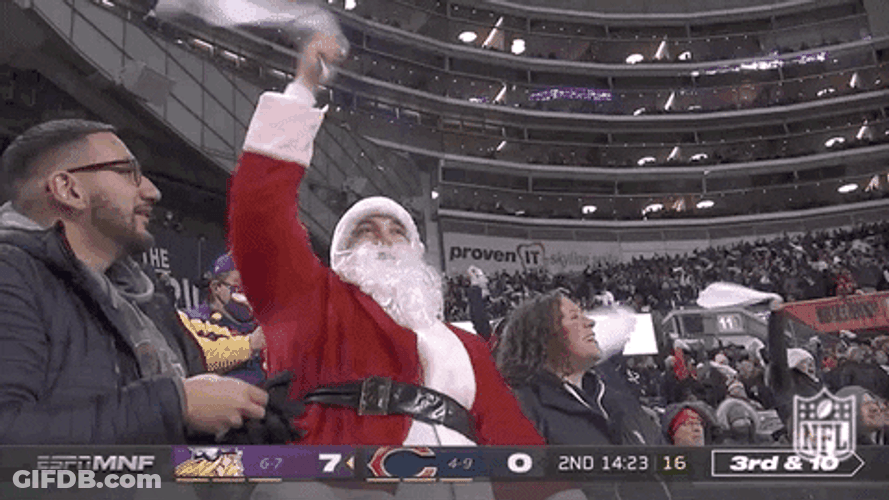 Chicago Bear Fan Down In Santa Suit GIF