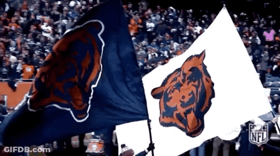 Chicago Bear Flag Waving Down GIF