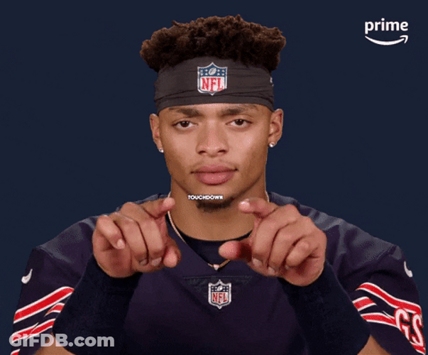 Chicago Bear Justin Fields Finger Touch Down GIF