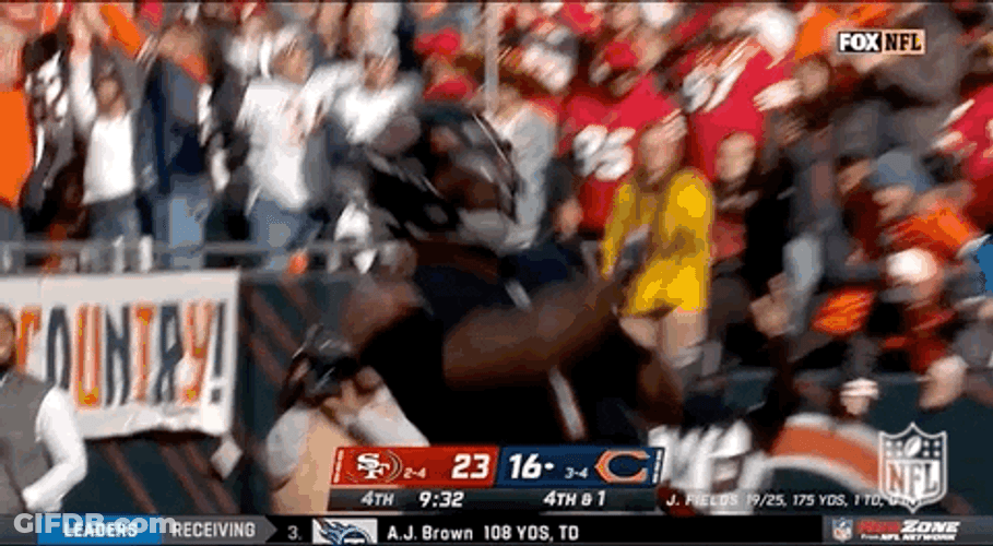 Chicago Bear Player Justin Fields Touch Down GIF