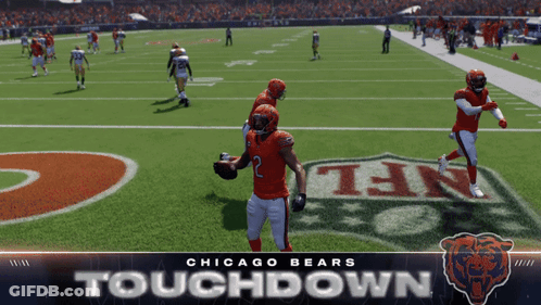 Chicago Bears Football Game On Screen GIF