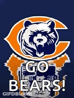 Chicago Bears Poster With Bear Saying Go Bears GIF