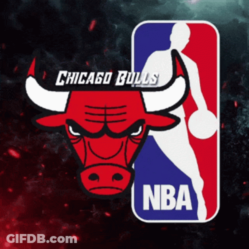 Chicago Bulls Logo And Basketball Player GIF