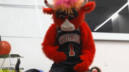 Chicago Bulls Mascot Black Jersey GIF