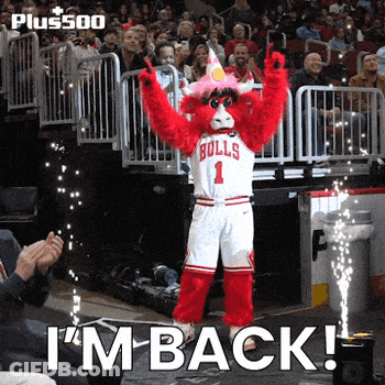 Chicago Bulls Mascot Standing On Court GIF