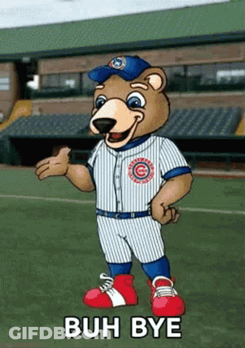 Chicago Cubs Mascot Buh Bye GIF