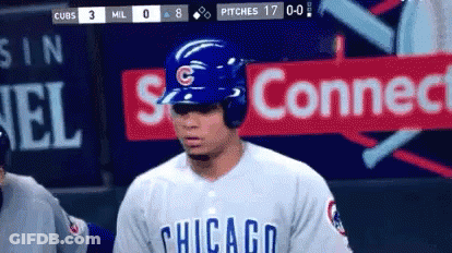 Chicago Cubs Player With Connect Sign GIF