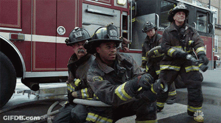 Chicago Firefighter Team Working Together GIF