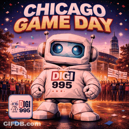 Chicago Game Day Robot Advertisement GIF