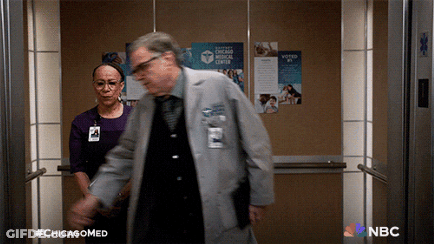 Chicago Med Daniel Charles Sharon Goodwin In Elevator GIF