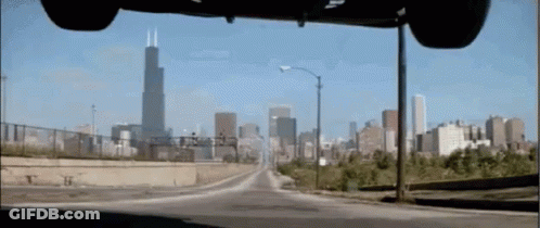 Chicago Skyline View From Car GIF