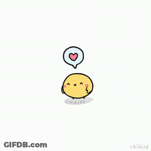 Chick With Heart Speech Bubble You Are Loved GIF