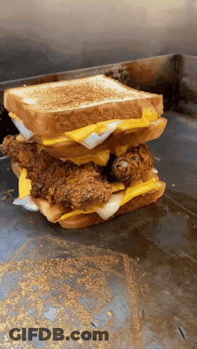 Chicken And Cheese Sandwich Stacked GIF