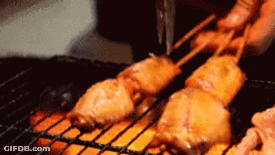 Chicken Barbecue Hot Grill Cooking GIF