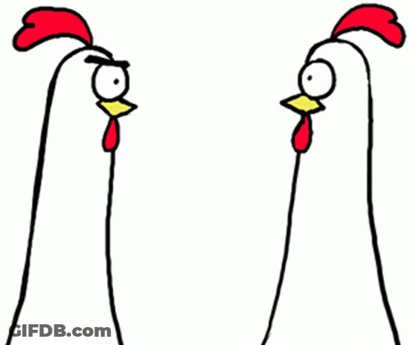 Chicken Bro Pointing Each Other GIF