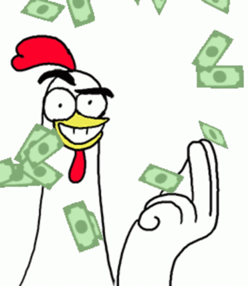 Chicken Bro Raining Money GIF