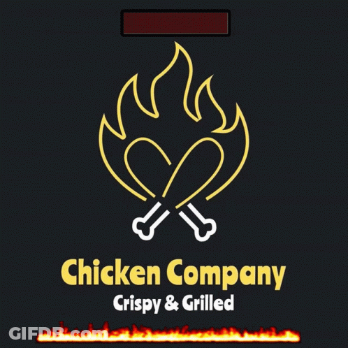 Chicken Company Crispy Grilled Logo Black GIF