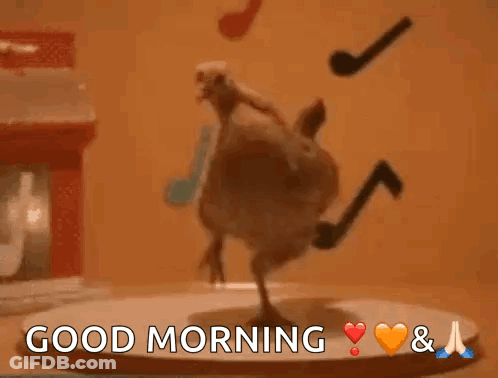 Chicken Dancing Good Morning Hearts GIF