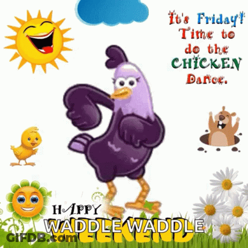Chicken Dancing Happy Waddle Waddle GIF