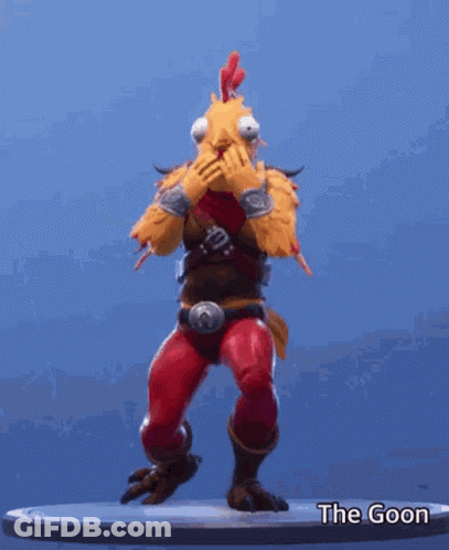 Chicken Figurine Dancing In Goon Video Game GIF