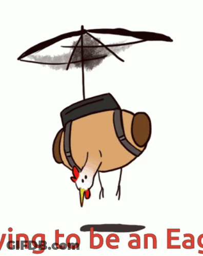 Chicken Hanging Upside Down Flying To Be An Eag GIF