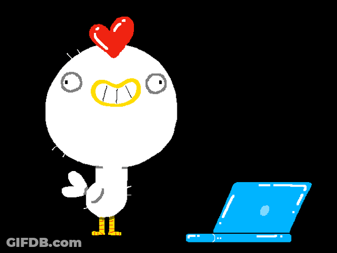 Chicken Head Bang Desk GIF