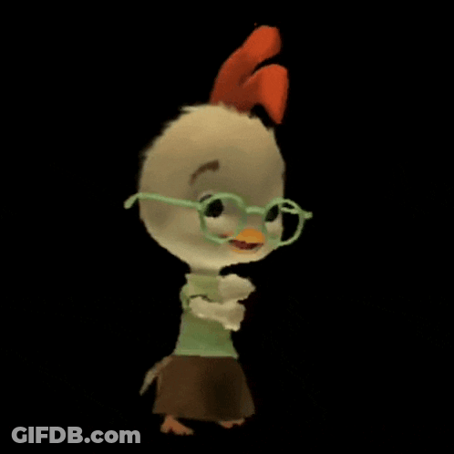 Chicken In Glasses And Green Shirt Holding Paper GIF