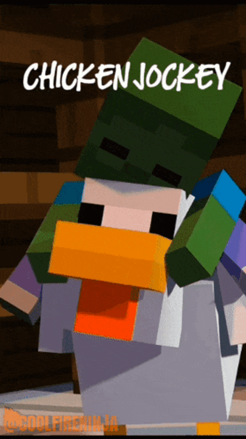 Chicken Jockey Minecraft Movie GIF