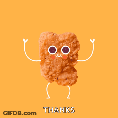 Chicken Nugget With Arms And Legs Saying Thanks GIF