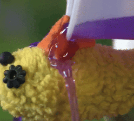 Chicken Puppet Drinking Juice GIF