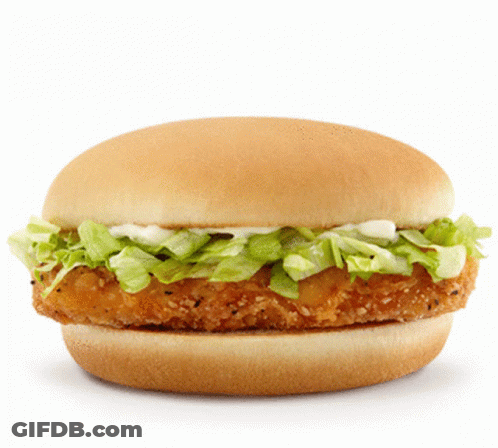Chicken Sandwich With Lettuce And Mayonnaise GIF