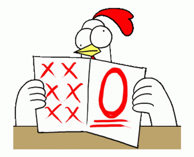 Chicken Showing Marked Paper GIF