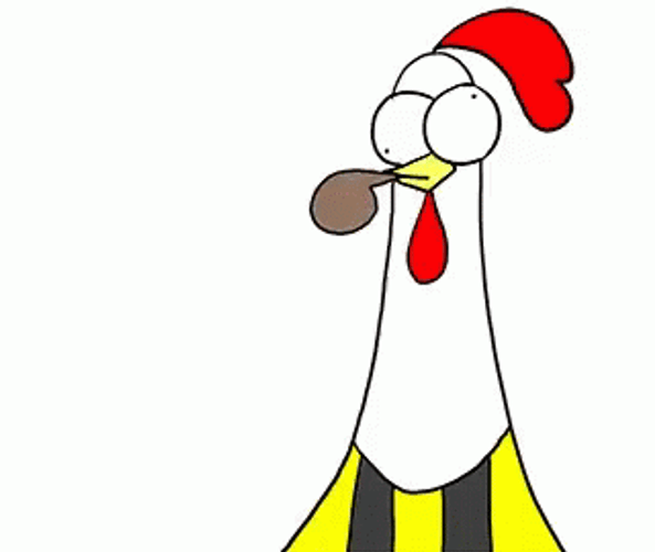 Chicken Shows Red Card And Yellow Cards GIF