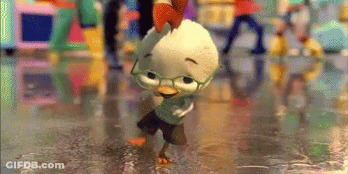 Chicken Wearing Glasses Dancing In Puddle GIF