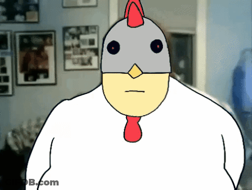 Chicken Wearing Helmet GIF