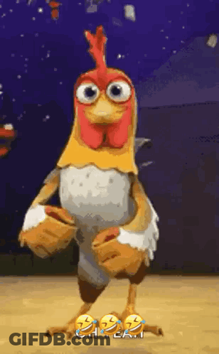Chicken Wearing Shoes Standing GIF